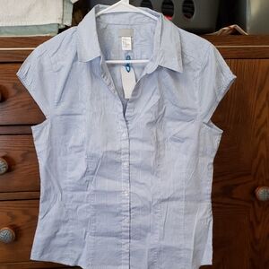 H&M Light Blue Striped Top